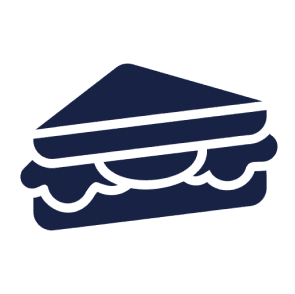 Sandwich icon on black background.