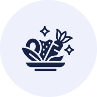 Icon of vegetables in a bowl.